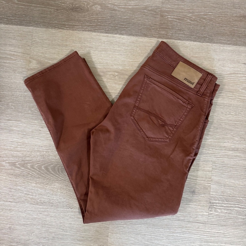 Mavi Zach Pants Mens 33x30 Brown Straight Leg Cotton Blend M00453